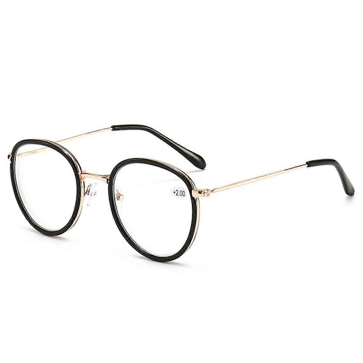 Reading glasses with round frames, men's and women's Korean style anti blue light frames, elderly glasses, ultra light elderly glasses
