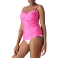thumbnail image 2 of RELLECIGA Women's Ruched Bandeau Tankini Top Swimsuits, 2 of 6