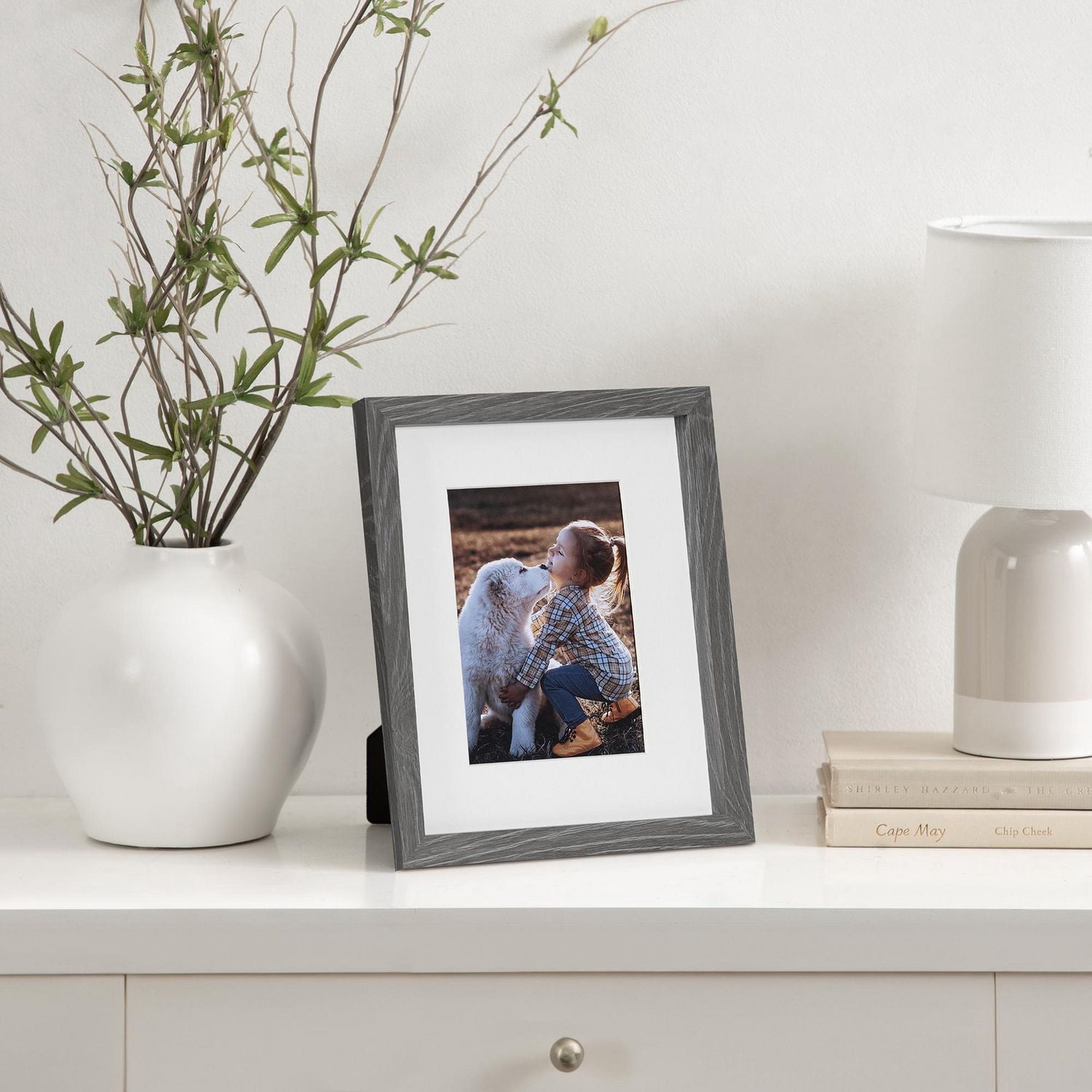 Cadre photo galerie hometrends Gris de 20,3 cm x 25,4 cm avec passe-partout de 12,7 cm x 17,8 cm