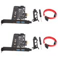 thumbnail image 1 of 2X Dual USB3.0 & Type-C M.2 PCIe Adapter M2 SSD SATA B Key to PCI-E Controller Converter Riser Card for 2280 2260 2242, 1 of 5