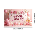 thumbnail image 1 of Pink Themed Glittery Triangle Banner with We Will Miss You Lettering, Party Background Backdrop Decorations, Farewell Party Retirement Party Leaving Party Decor Photo Booth Props, 1 of 4