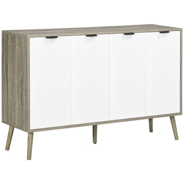 HOMCOM 47" Sideboard, Buffet Cabinet with Adjustable Shelves, Grayish Brown