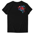 thumbnail image 1 of Pisexur Hauts de Printemps pour Femmes 2025, Hauts pour Femmes, Hauts de Sortie pour Femmes, Hauts pour Dames Mode Imprimé Manches Courtes Chemisier Amusant Col Rond T-Shirt Noir, m, 1 of 6