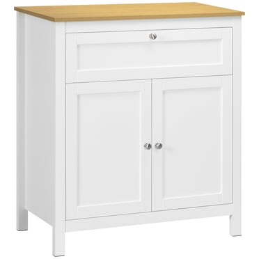HOMCOM Armoire de Rangement Buffet Bahut avec Doubles Portes Blanc
