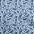 thumbnail image 1 of oneOone Velvet Medium Blue Fabric Abstract Craft Projects Decor Fabric Printed By The Yard 58 Inch Wide, 1 of 4