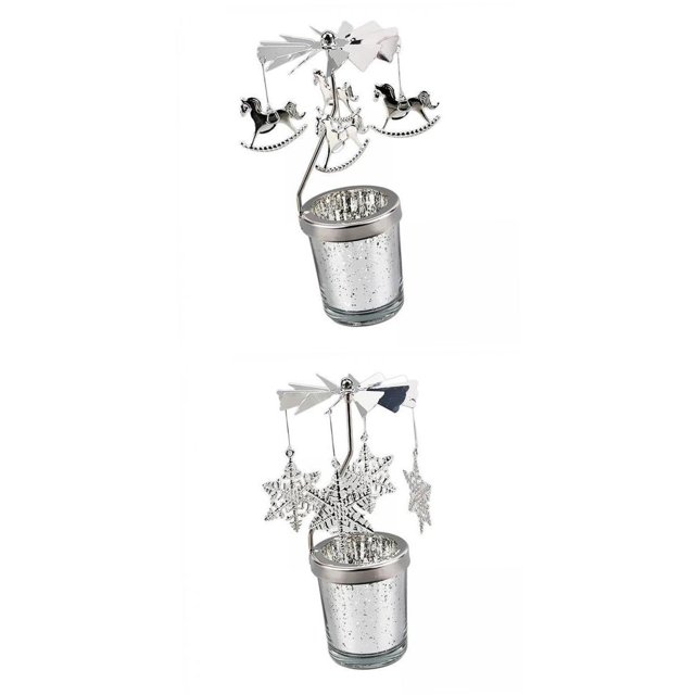 GUOOL 2Pieces Romantic Rotary Candle Holder Tea Light Holder for Christmas Restaurant G