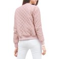 thumbnail image 3 of INSPIRE CHIC Blouson Matelassé Bomber à Col Montant à Fermeture à Glissière à Manches Raglan pour Femme TP Rose, 3 of 6