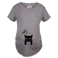 thumbnail image 2 of Womens Let MeowT Maternity T Shirt Funny Cat Lady Pet Lover Pregnancy Tee (Dark Heather Grey) - L, 2 of 4