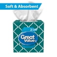 thumbnail image 1 of Great Value 2-Ply Facial Tissues, 1 Cube Box, 80 Tissues, 1 of 7