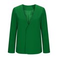 thumbnail image 4 of Women's Solid Color V-Neck Long Sleeve Casual Blouse Top Polyester Suit Jacket for Fall and Spring, 4 of 6