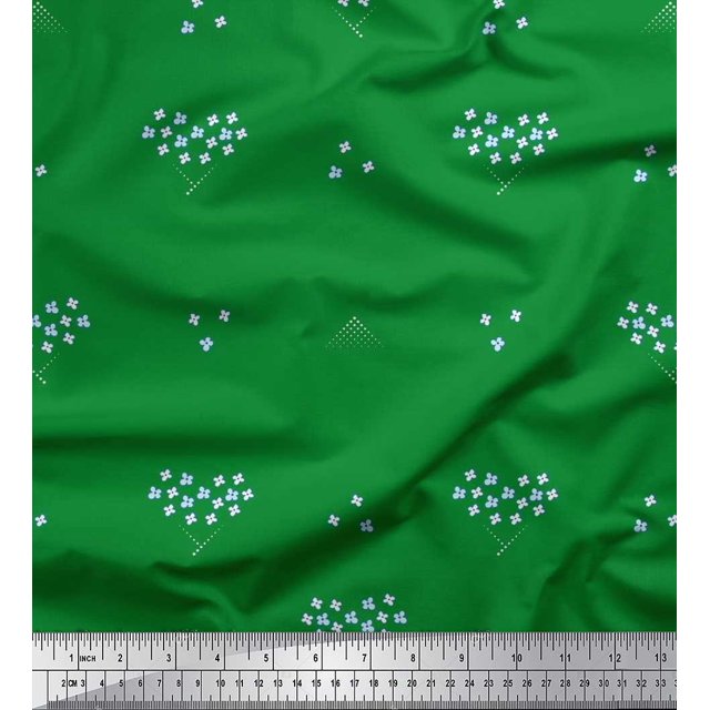 Soimoi Rayon Fabric Dot & Floral Artistic Decor Fabric Printed Yard 42 Inch Wide