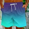 thumbnail image 4 of FAIWAD Mens Gradient Shorts Quick Dry Elastic Waist Beach Shorts Workout Sports Lightweight Sweatpant, 4 of 9