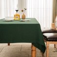 thumbnail image 1 of BALCONY & FALCON Water Resistant Linen Tablecloth 55 x 95 Hunter Green for Outdoor Dining, 1 of 6