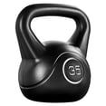 thumbnail image 1 of Yaheetech Kettlebell Enduit HDPE de 35 lb pour Entraînements de Force à la Maison, Noir, 1 of 7