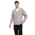 thumbnail image 4 of TOPTIE Cardigan pour Homme Coupe Décontractée Col en V Coton-Beige-P, 4 of 8