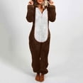 thumbnail image 1 of Combinaison Short Femme à Manches Longues à Capuche Pyjama Combinaison Décontractée d'Hiver Chaude Combinaison de Nuit Combinaison d'Entraînement en Liquidation, 1 of 7