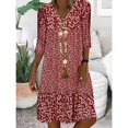 thumbnail image 4 of Robe Maxi 2025 pour Femmes Longue Robe Col Rond à Pois Imprimée Robes Maxi pour Femmes Sans Manches Ligne A Robe Plissée Femmes Ample Froncée Fluide Robes Décontractées pour Femmes Robes Débardeur d'Été Décontractées, 4 of 4