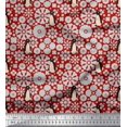 thumbnail image 1 of Soimoi Poly Georgette Fabric Floral & Penguin Ocean Fabric Prints by Yard 52 Inch Wide, 1 of 3