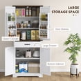 thumbnail image 4 of HOMCOM Farmhouse Kitchen Pantry, Tall Storage Cabinet with Door Racks White, 4 of 10