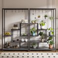 thumbnail image 4 of Indoor Plant Stand 5-Tier Tall 70.9", Large Metal Plant Shelf with Hanging Hooks, Multi-Purpose Display Rack, Flower Bonsai Pots Organizer for Garden, Balcony, Living Room, 4 of 9