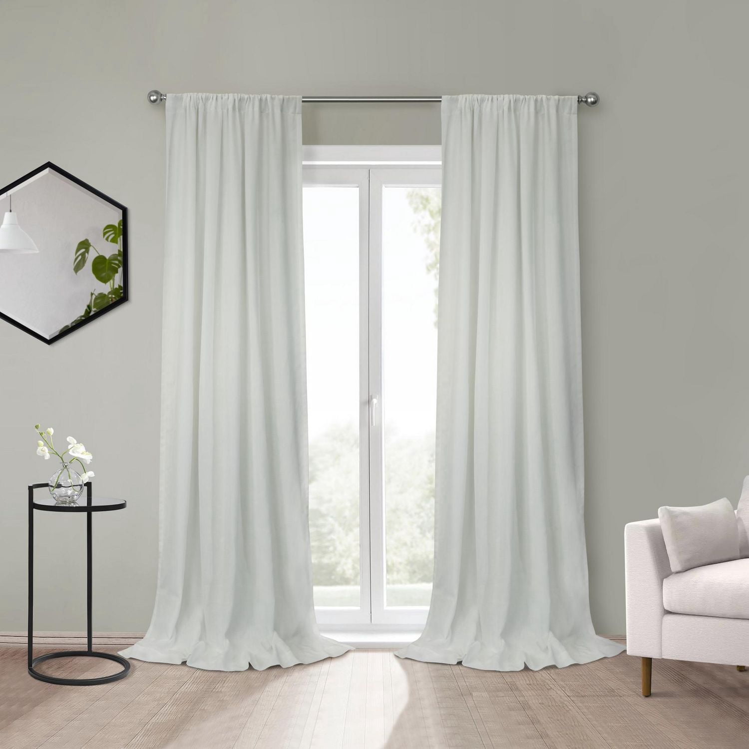 Loft Living Surrey filtrant la lumière Double Tetiere panneau de rideau 52 x 84 in Blanc