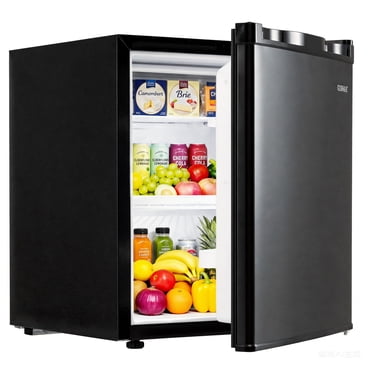 Costway 1.7 Cu.Ft Mini Fridge with Chiller Compartment, Adjustable Thermostat, Low Noise Black