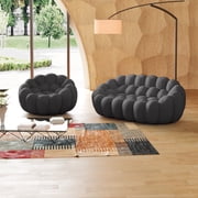 bokifol Modern Sofa Loveseat for Living Room,Couches Loveseat with Single Seat for Bedroom,Office,Apartment,Dorm,Studio(Grey)