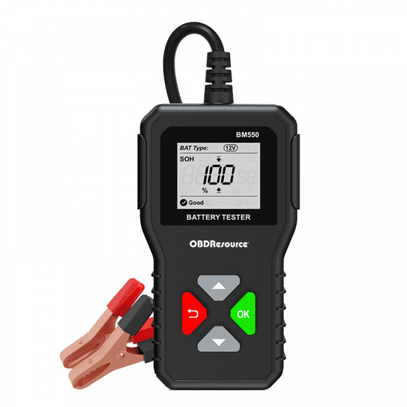 6V 12V 24V AUTO Battery Tester, KINGBOLEN BM550 100-2000 CCA 2-200Ah Automotive Alternator Tester Digital Battery Analyzer for Car/Truck/Motorcycle/ATV/SUV/Boat/Yacht