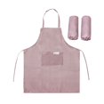 thumbnail image 1 of Waterproof Fabric Striped Anti-Fouling Apron Sleeves Housework Restaurant Home Cleaning Two-Piece Kitchen（Brown）, 1 of 6