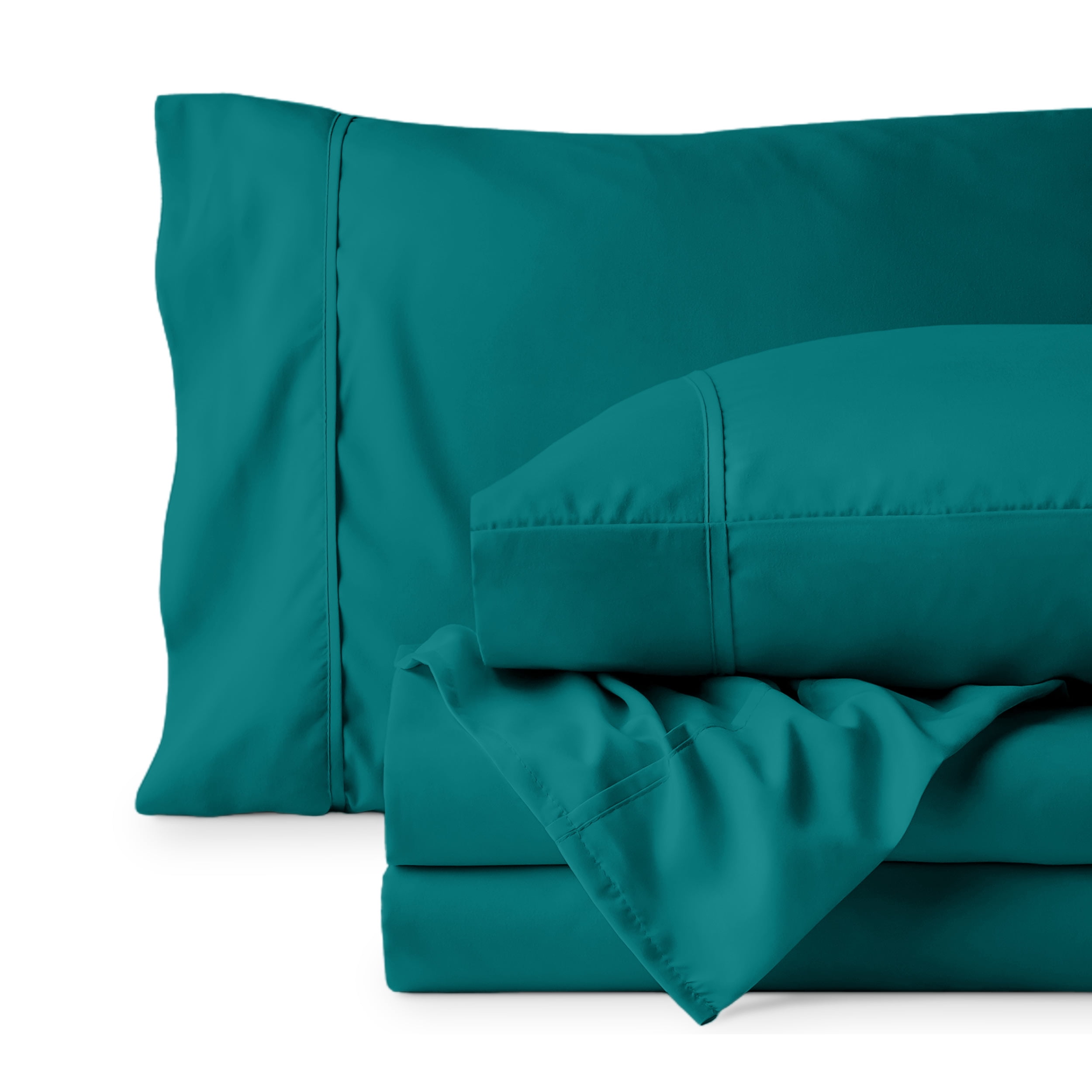 Bare Home Premium 1800 Collection 3-Piece Bed Sheet Set, Twin-XL, Emerald