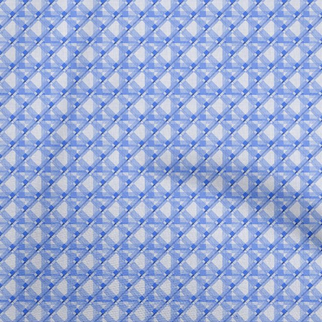oneOone Velvet Blue Fabric Check Sewing Craft Projects Fabric Prints By Yard 58 Inch Wide