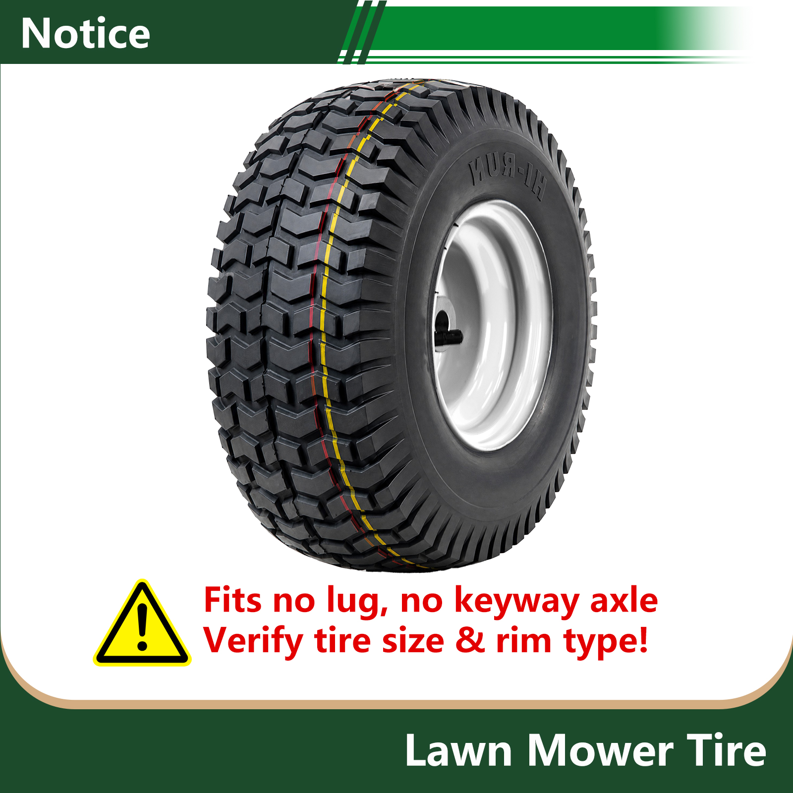 Hi-Run SU12 15X6.00-6 2PR Light Duty Lawn and Garden Tire & Wheel Assembly 3/4" Bushing