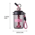 thumbnail image 3 of EGNMCR Cups Stirring Cup Student White Collar Coffee Protein Powder Plastic Water Cup Cute Handheld Large Capacity Straw Cup Capacity 580ml Mixing cup, 3 of 4