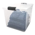 thumbnail image 3 of HOMZ 4-Pack 31 Qt Latching Lid, Home & Office Clear Plastic Storage Organizer Bins, Gray, 3 of 9