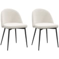 thumbnail image 1 of HOMCOM Dining Chairs Set of 2, Mid-Back Velvet-touch Upholstery Side Chair, 1 of 9