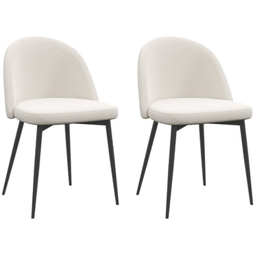 HOMCOM Ensemble de 2 Chaises de Salle à Manger, Chaise Latérale à Dossier Mi-Haut avec Revêtement Toucher Velours