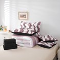 thumbnail image 4 of Erosebridal Modern Abstract Bedding Sets Full Size, Stripes Wave Comforter Sets with Sheets, Chic Geometric Reversible Bed Sheets Set, Breathable Room Decoration, 7pcs, 4 of 6
