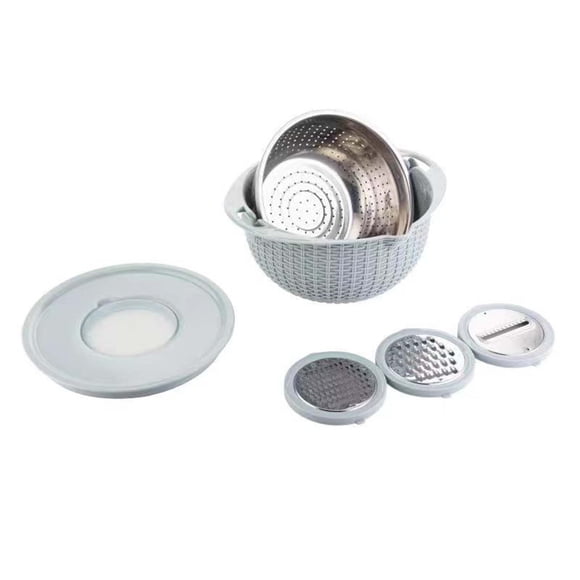 Stainless Steel Dran Basket Kitchen Household Fruit And Vegetable Dran Basket Double Layer Vegetable Washing Basket Grating