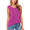 thumbnail image 2 of Timegard Tank Tops for Women Sleeveless Round Neck Backless Shirts Solid Color Casual Fashion Tops, 2 of 5