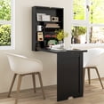 thumbnail image 4 of Gymax Wall Mounted Computer Convertible Desk Floating Desk w/ Storage Bookcases Black, 4 of 10