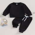 thumbnail image 2 of Newborn Infant Baby Boy Outfits Long Sleeve Split Hem Sweatshirt Tops Pocket Pants 2Pcs Set Fall Clothes, 2 of 7