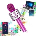 thumbnail image 2 of Karaoke Microphone, Wireless Bluetooth Karaoke Microphone Children, Portable 4-In-1 Handheld Microphone Machine, Home Ktv Player With Speaker And Recording Function, 2 of 5