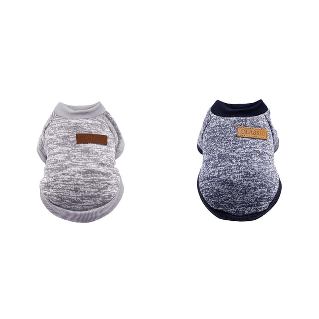 (Lot de 2) Rinsvye Chandail d'Hiver Classique pour Chien Chiot, Chandail en Molleton, Vêtements pour Chien, Vêtements d'Hiver Chauds, Chandail d'Hiver