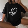 thumbnail image 2 of CEHVOM Woman Ladies Dropped Shoulder Sleeves Loose Short Sleeve Top Pullover Tops, 2 of 8