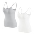 thumbnail image 1 of Timegard Camisoles pour Femmes 2 Pcs avec Soutien-Gorge Intégré Col Rond Bretelles Spaghetti Ajustées Douces Maillots de Corps Décontractés Hauts de Pyjama, 1 of 5