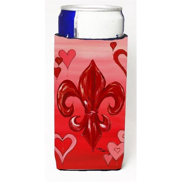 Carolines Treasures 8136MUK Valentines Day Fleur de lis Michelob Ultra s for slim cans
