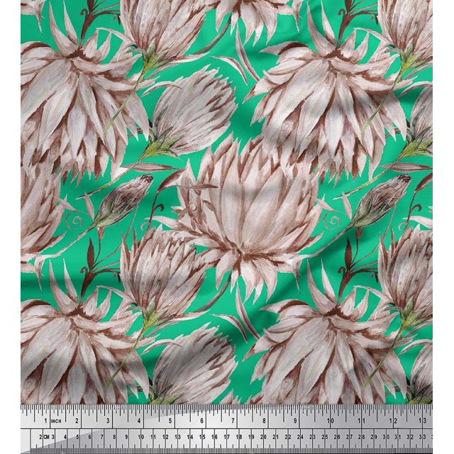 Soimoi Rayon Fabric Clover Flower Fabric Prints By Yard 42 Inch Wide