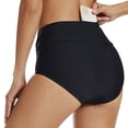 thumbnail image 4 of B91xZ Womens Swim Shorts Retro Ruched Swim Short Shirred Tankinis Brief,Black XXL, 4 of 4