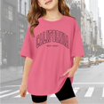 thumbnail image 2 of TIEVOSA Children Girls Short Sleeve T Shirts Summer Oversized Tops Casual Crewneck Basic Tees for 11-12 Years(Hot Pink), 2 of 6