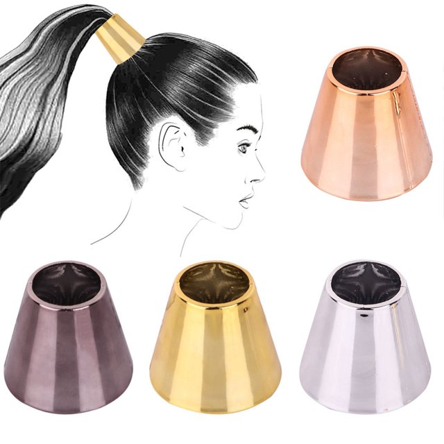 4PCS Ponytail Clip Cuffs Solid Color Non-slip Hair Circle Cuffs Hair Tie Cuffs